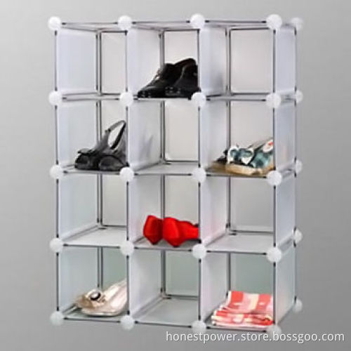 Cubby Storage Closet Organizer in DIY Design, Adjustable Shelves, Made of PP and Metal